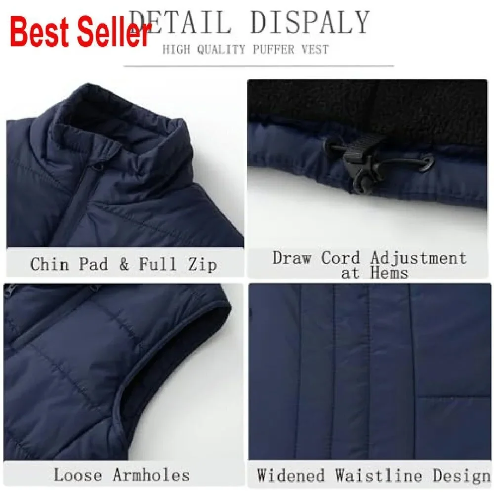 Men's Lightweight Softshell Vest Windproof Sleeveless Jacket Golf Running Hiking